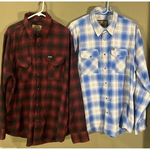 Dixxon Form & Function Pearl Snap  Flannel Shirt (2) Mens Size XL Western